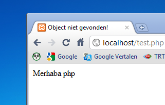 PHP açılış sayfası