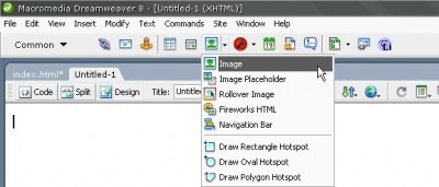 Dreamweaver Insert paneldeki Image düğmesi ile sayfanıza resim ekleyebilirsiniz