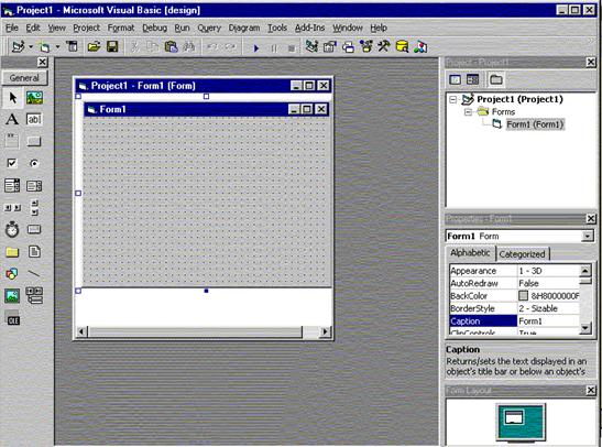 Visual Basic Proje Tasarım Penceresi